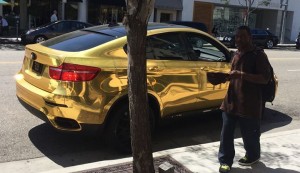the Gold Plated BMW in beverley Hills